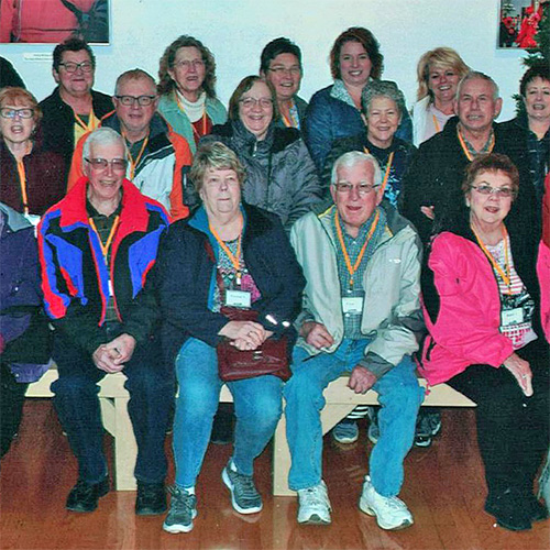 People posing for inside photo